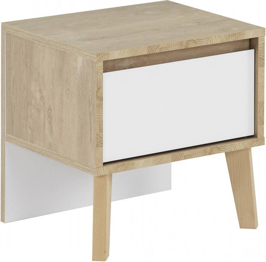 Gamillo Furniture Nachtkastje Larvik 41 cm hoog in eiken met wit