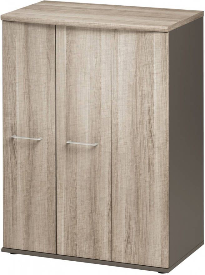 Gamillo Furniture Opbergkast Jazz 114 cm hoog in grijs eiken met grijs