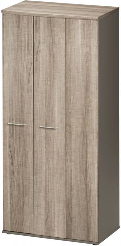 Gamillo Furniture Opbergkast Jazz 183 cm hoog in grijs eiken met grijs