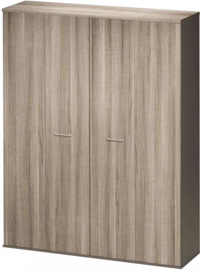 Gamillo Furniture Opbergkast Jazz 211 cm hoog in grijs eiken met grijs