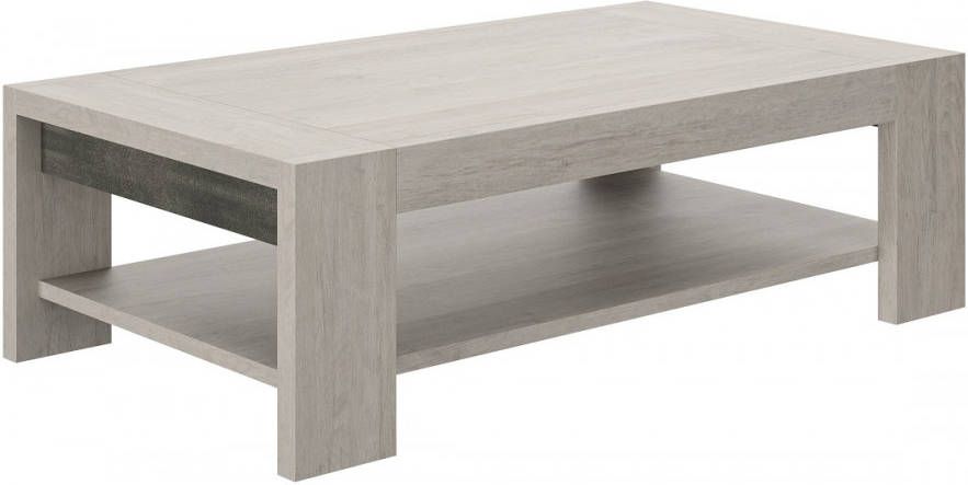 Gamillo Furniture Salontafel Boston 121 cm breed in licht grijs eiken