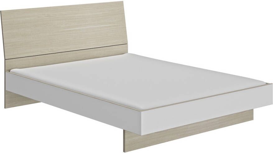 Gamillo Furniture Tweepersoonsbed Gray 160x200cm in wit met eiken