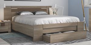 Gamillo Furniture Tweepersoonsbed Moka 180x200cm in houtskool eiken