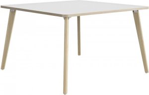 Gamillo Furniture Vierkante bureau tafel Artefact 140 cm breed in wit met eiken