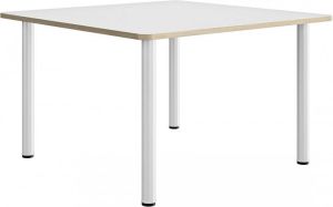 Gamillo Furniture Vierkante tafel Artefact 120 cm breed in wit met eiken