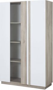Gamillo Furniture Vitrinekast Aston L van 180 cm hoog in kronberg eiken met wit