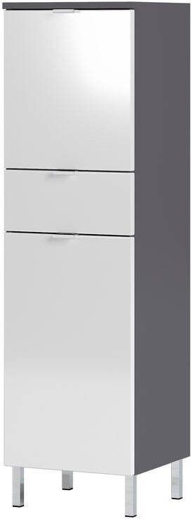 Germania Badkamerkast Bruno 120 cm hoog in grafiet met wit