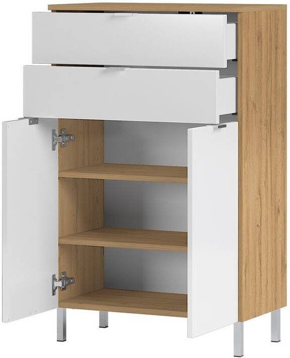 Germania Badkamerkast Bruno 97 cm hoog in grandson eiken met wit