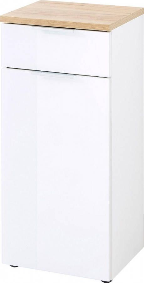 Germania Badkamerkast Pescara 86 cm hoog in wit met navarra eiken