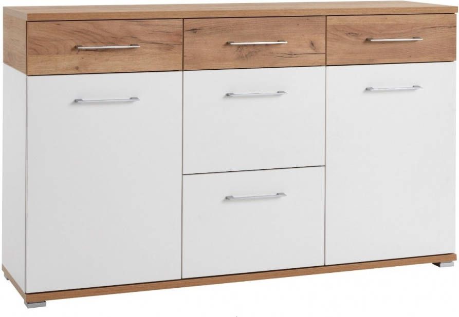 Germania Dressoir Topix 144 cm breed Wit met Navarra eiken