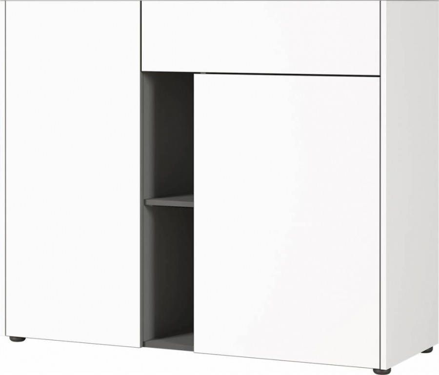 Germania Dressoir Veluva 112 cm breed in wit met grafiet