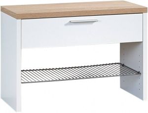 Germania Schoenenbank Apex 53 cm hoog Wit met eiken