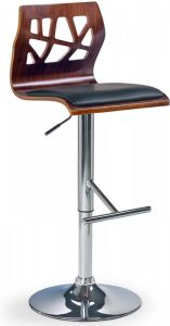 Home Style Barkruk Vegas in zwart met walnoot