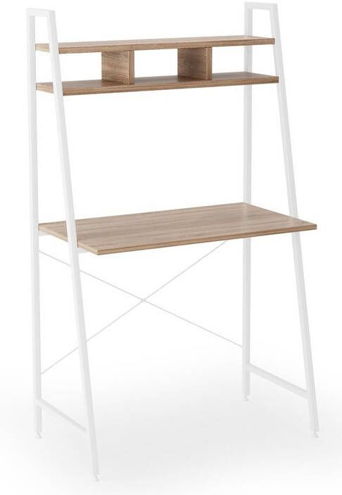 Home Style Computerbureau Narvik 84 cm breed wit met eiken