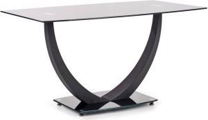 Home Style Glazen eettafel Anton 140 cm breed in zwart