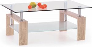 Home Style Glazen salontafel Diana H 110 cm breed in sonoma eiken