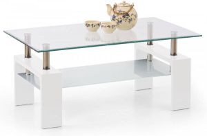 Home Style Glazen salontafel Diana intro 100 cm breed in wit