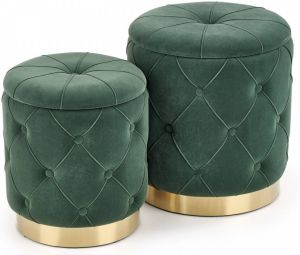 Home Style Poef set Polly in groen