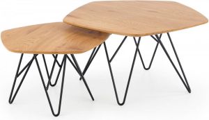 Home Style Salontafel set Zero in goud eiken