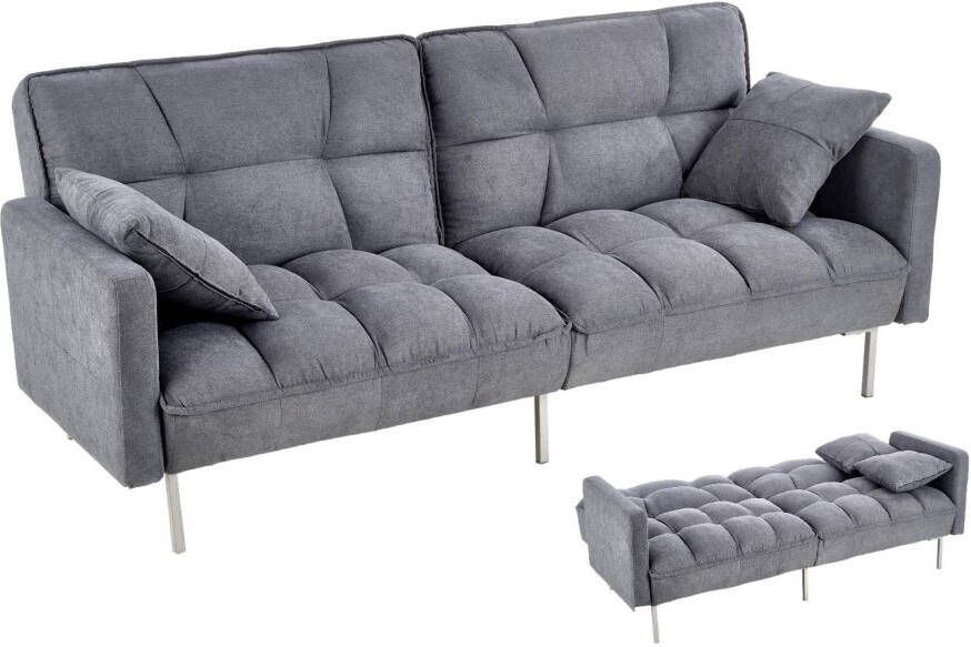 Home Style Slaapbank Roberto 193 cm breed donker grijs