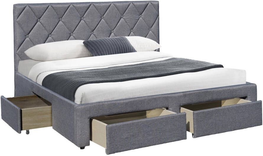 Home Style Tweepersoonsbed Betina 160x200cm in grijs