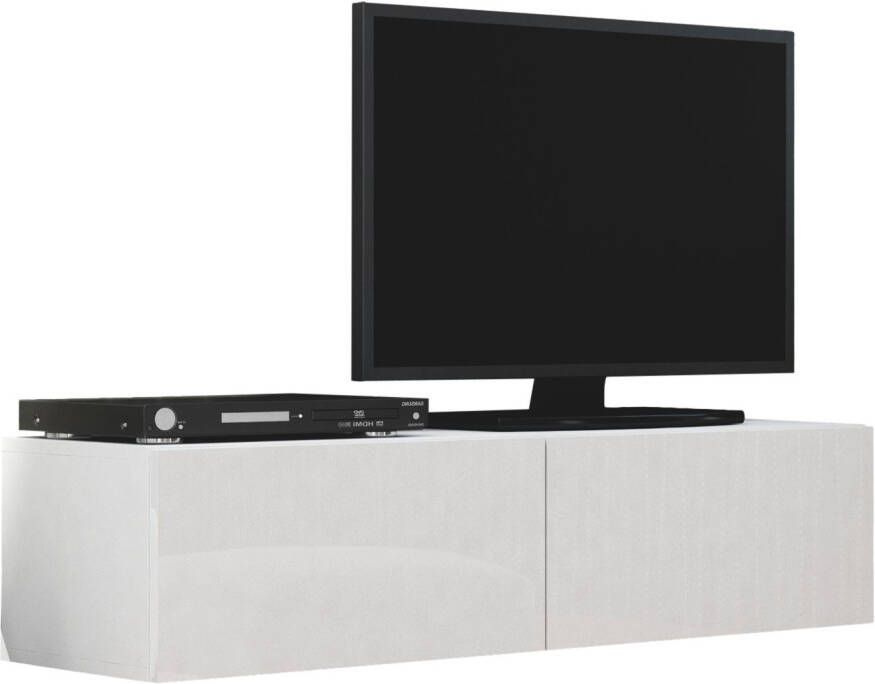 Home Style Zwevend tv-meubel Livo 160 cm breed in wit met hoogglans wit