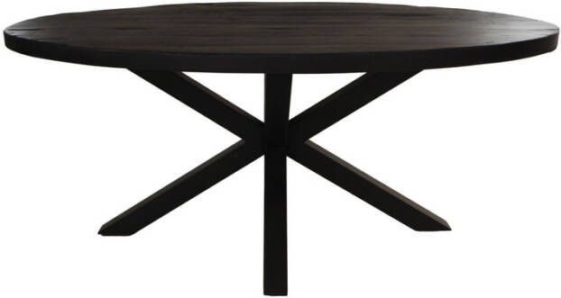 HSM Collection Ovale eettafel klerk 180x100 cm zwart mangohout