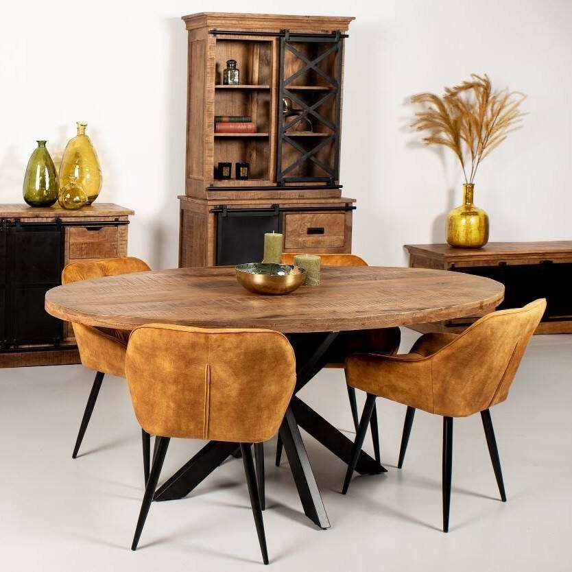 HSM Collection Ovale eettafel Melbourne 180x100 cm naturel mangohout