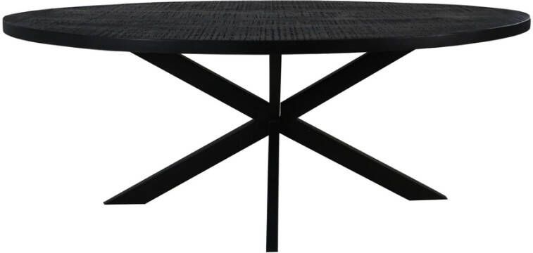 HSM Collection Ovale eettafel Melbourne 220x110 Zwart Mangohout