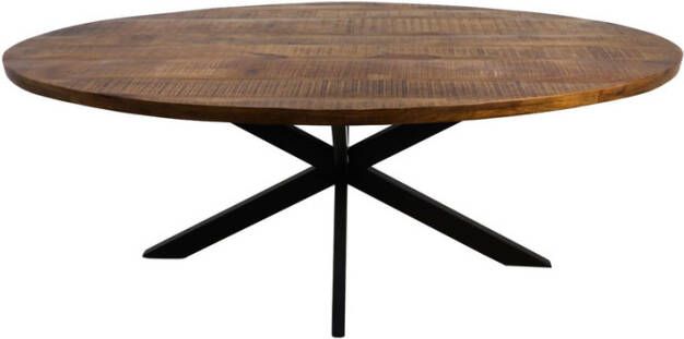 HSM Collection Ovale eettafel Melbourne 240x110x76 Naturel Mangohout ijzer