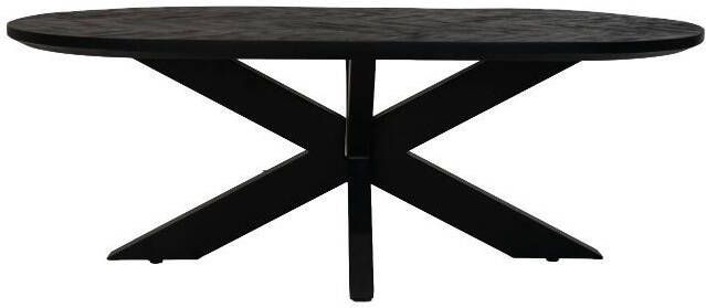 HSM Collection Ovale Salontafel Verona 120 cm breed Zwart Mangohout