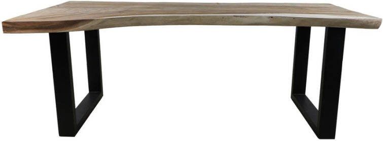 HSM Collection Rechthoekige eettafel Munggur 200x100 cm Naturel Munggur hout
