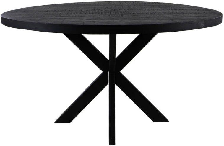 HSM Collection Ronde eettafel Melbourne 80 cm zwart mangohout