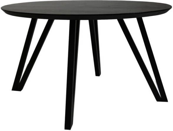 HSM Collection Ronde eettafel Zurich 130 cm Zwart Acaciahout