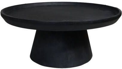 HSM Collection Ronde salontafel Drum 75x32 cm Matt zwart Mangohout