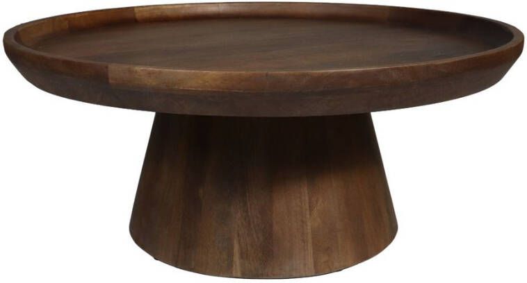 HSM Collection Ronde salontafel Drum 75x32 Mat bruin Mangohout