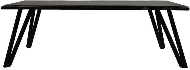 HSM Collection Tafel live edge 220x100x77 Zwart Acaciahout metaal