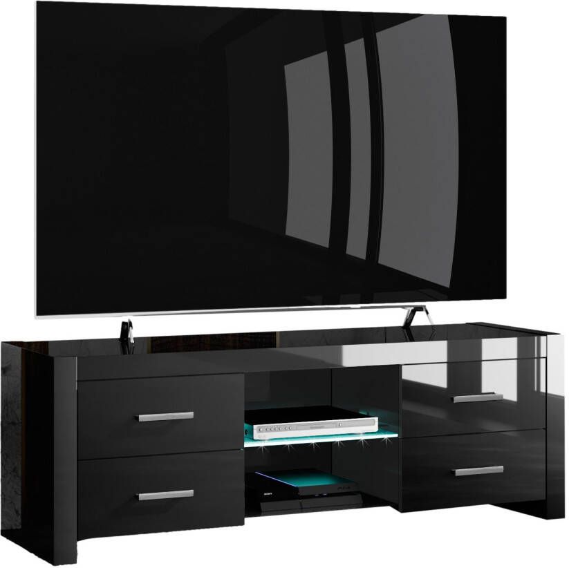 Hubertus Meble Tv-meubel Andora Lux 150 cm breed Hoogglans zwart