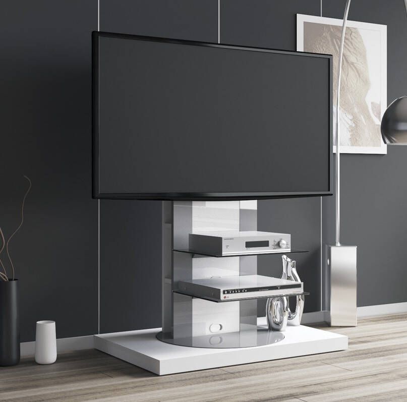 Hubertus Meble Tv-meubel Roma 2 126 cm hoog in hoogglans wit
