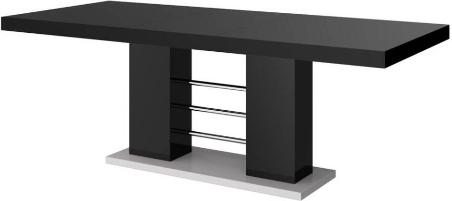 Hubertus Meble Uitschuifbare Eettafel Linosa 160 tot 260 cm breed in hoogglans zwart