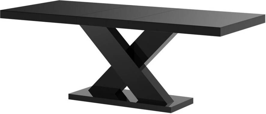 Hubertus Meble Uitschuifbare Eettafel Xenon 160 cm tot 210 cm Hoogglans zwart