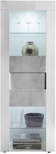 Pesaro Mobilia Buffetkast Easy 167 cm hoog hoogglans wit met grijs beton