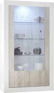 Pesaro Mobilia Buffetkast Urbino 190 cm hoog in hoogglans wit met grenen wit
