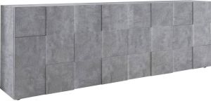 Pesaro Mobilia Dressoir Dama 241 cm breed grijs beton 4 deuren