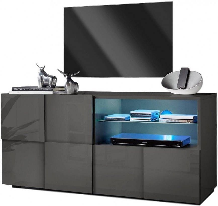 Pesaro Mobilia Tv-meubel Dama 121 cm breed Hoogglans grijs