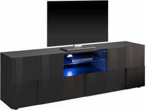 Pesaro Mobilia Tv-meubel Dama 181 cm breed Hoogglans grijs