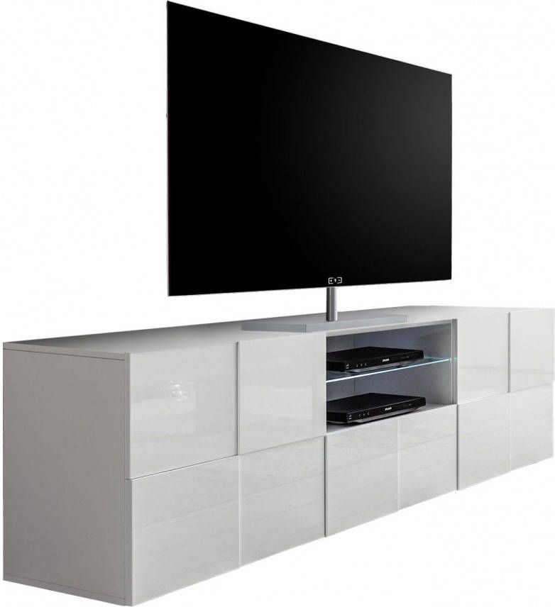 Pesaro Mobilia Tv-meubel Dama 181 cm breed in hoogglans wit