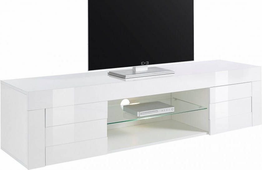 Pesaro Mobilia Tv-meubel Easy 181 cm breed in hoogglans wit