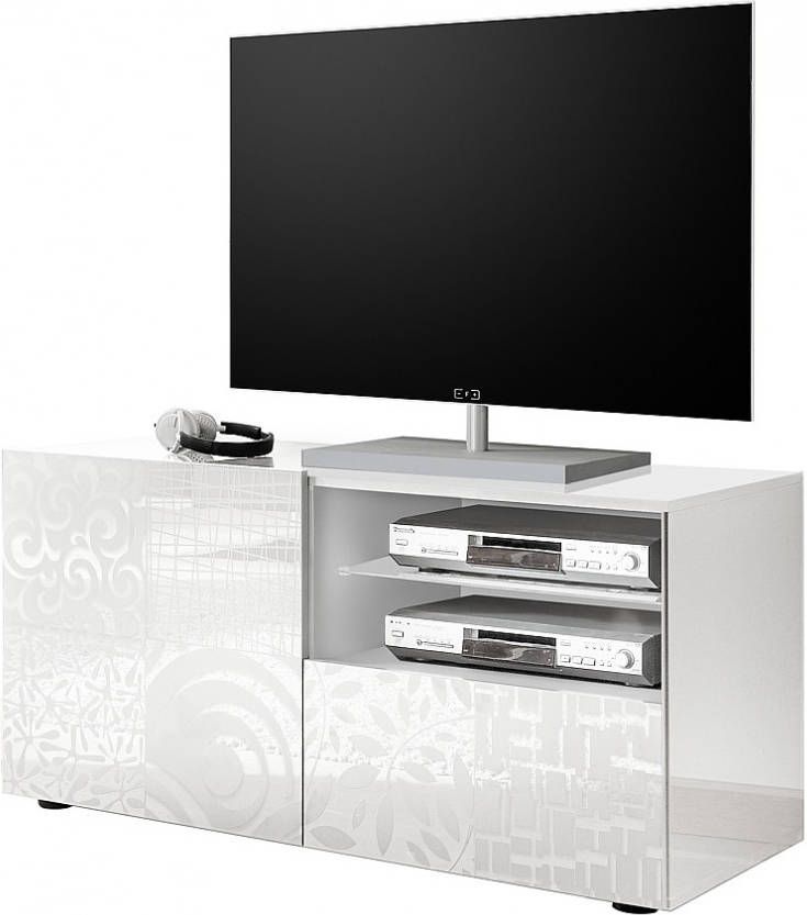 Pesaro Mobilia Tv-meubel Miro 121 cm breed in hoogglans wit