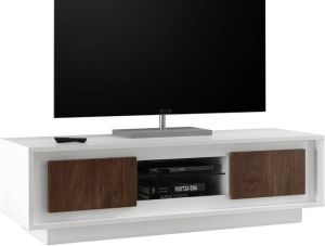 Pesaro Mobilia Tv-meubel SKY 156 cm breed Wit met Cognac bruin